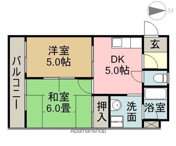 ラ・ポールM(2DK/1階)の間取り写真