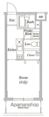 グレイスコート武蔵小杉(1K/2階)の間取り写真