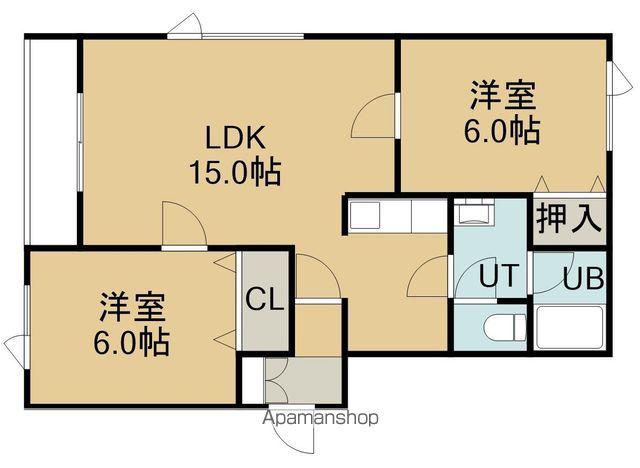 ロイヤルパレス(2LDK/1階)の間取り写真