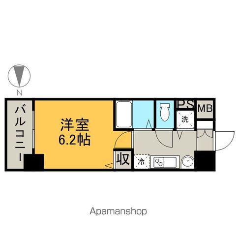 プレサンスSAKAE白川公園(ワンルーム/6階)の間取り写真