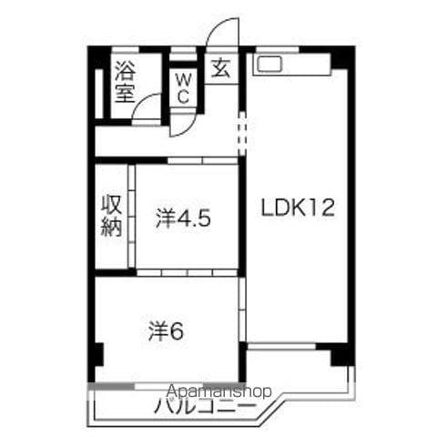 ラヴィエール笠松(2DK/2階)の間取り写真
