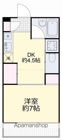 パーティアム津高(1DK/1階)の間取り写真