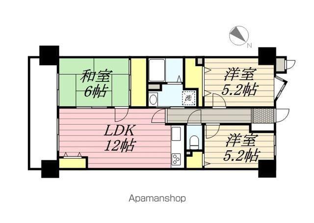 三愛シティライフ香椎(3LDK/5階)の間取り写真