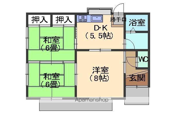 東北新幹線 古川駅 徒歩20分 1階建 築37年(3DK)の間取り写真