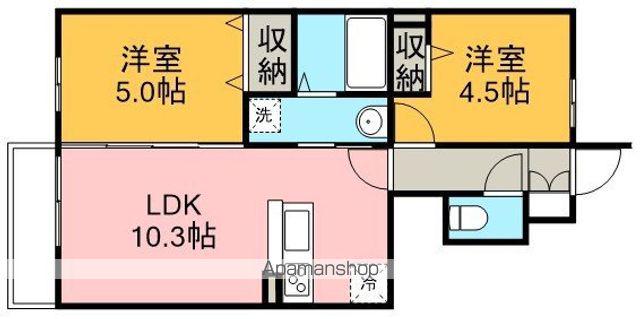 サンモール(2LDK/1階)の間取り写真