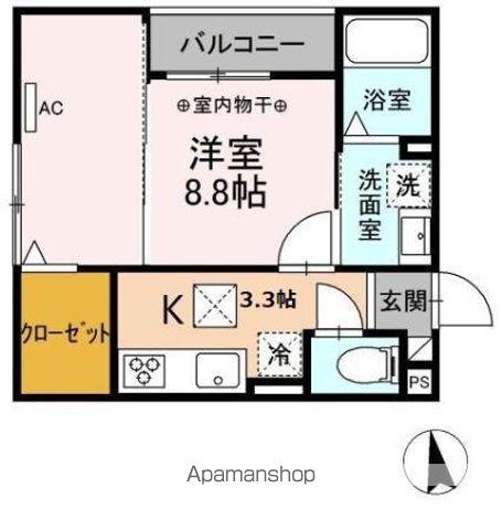 リルビドソニック(1K/1階)の間取り写真