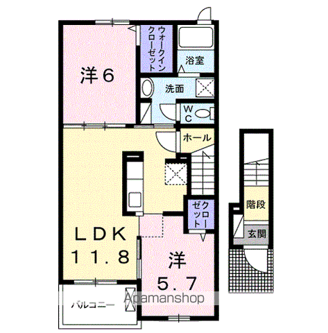 ビックベン Ⅱ(2LDK/2階)の間取り写真