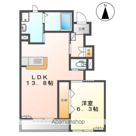 マイ リバーサイド(1LDK/1階)の間取り写真