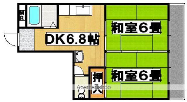 コーポT&T(2DK/3階)の間取り写真