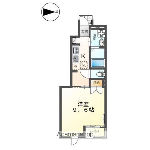 ヴェルジェⅩ(1K/1階)の間取り写真