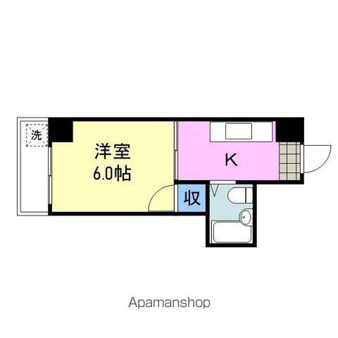 Fビル(1K/6階)の間取り写真
