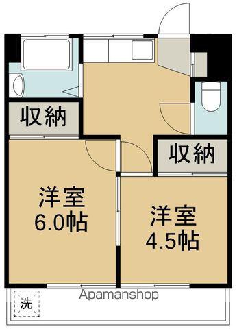 三和コーポ(2K/4階)の間取り写真