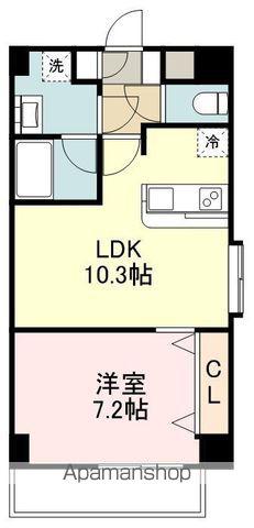 しゃとれ梅田町(1LDK/6階)の間取り写真