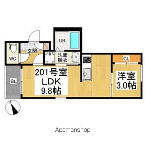 REGALEST山王(1LDK/2階)の間取り写真
