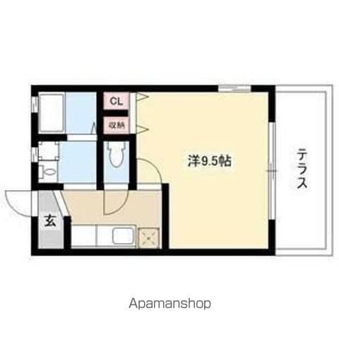 フォーブル平和が丘(1K/2階)の間取り写真