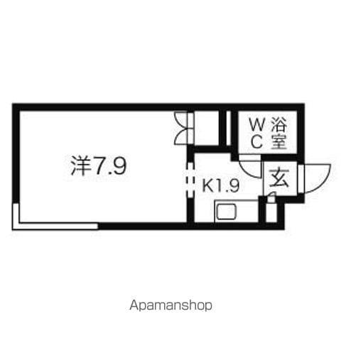グランメール北6条(1K/1階)の間取り写真