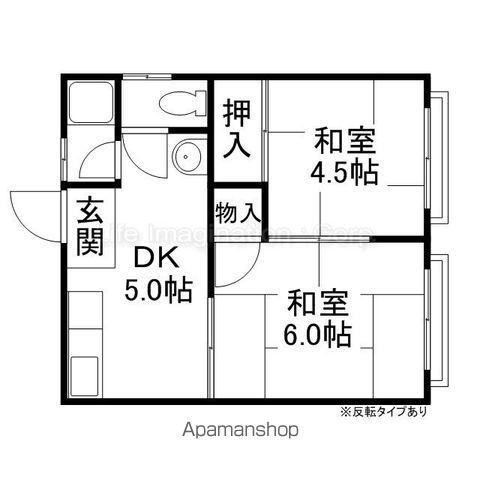 宇尾アパート(2DK/2階)の間取り写真
