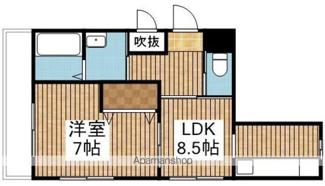 エトワール白新町(1LDK/1階)の間取り写真