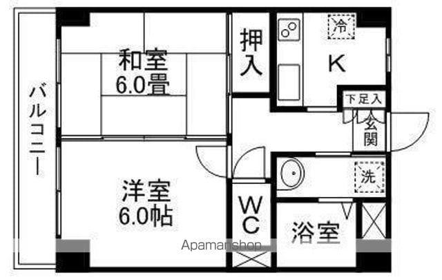 アールアイ泉中央(2K/4階)の間取り写真