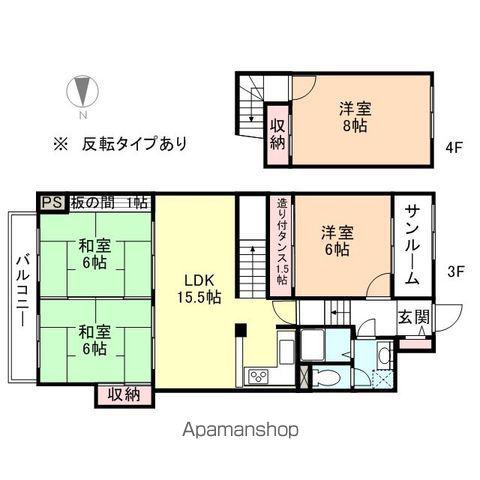 プレジデントステイツ上袋 A棟(4LDK/3階)の間取り写真