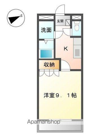コーポラスK(1K/1階)の間取り写真