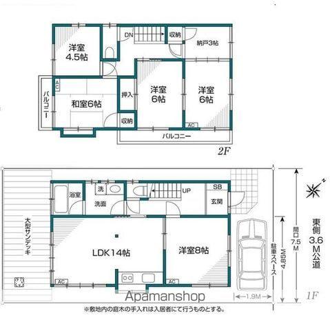 東京地下鉄丸ノ内線 東高円寺駅 徒歩7分 2階建 築58年(5LDK)の間取り写真