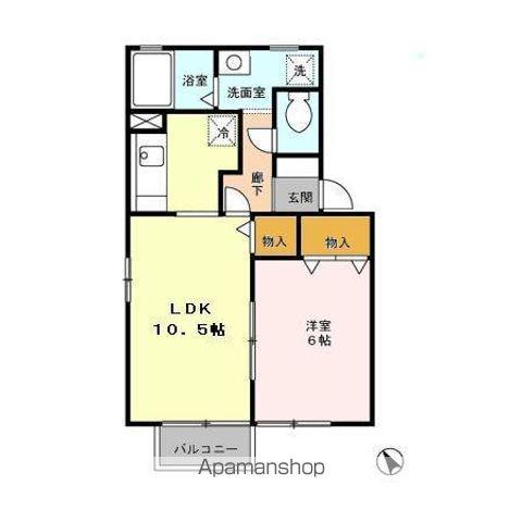 グラン・ルミエール(1LDK/2階)の間取り写真