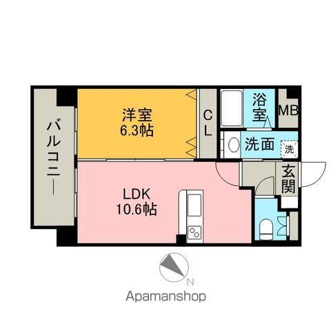 ル・プランタン博多(1LDK/5階)の間取り写真