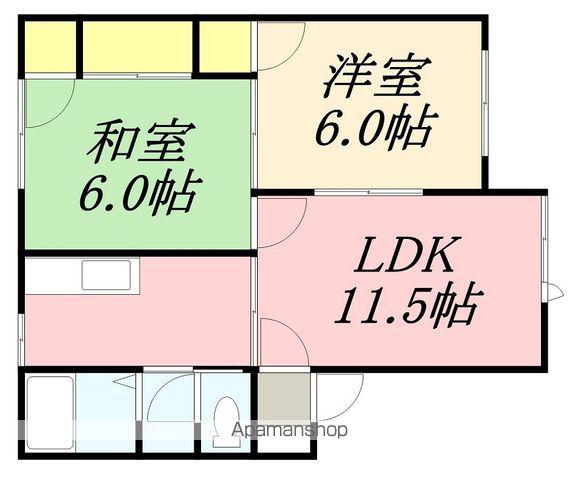 カーサ湯の浜Ⅰ(2LDK/1階)の間取り写真