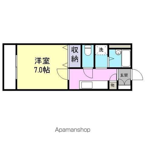 エフパルク21(1K/4階)の間取り写真