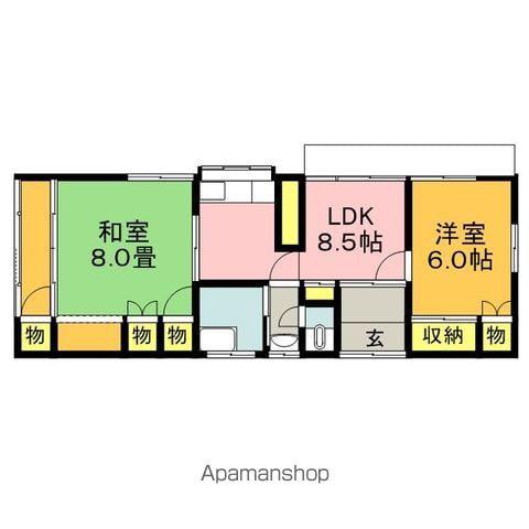 福岡県飯塚市 1階建 築51年(2LDK)の間取り写真