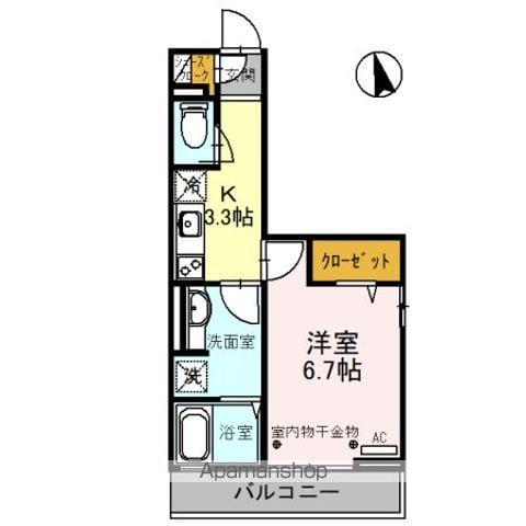 フォレストK・T(1K/1階)の間取り写真