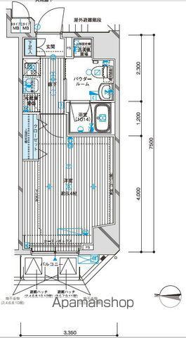 メインステージ亀戸Ⅳ(1K/8階)の間取り写真