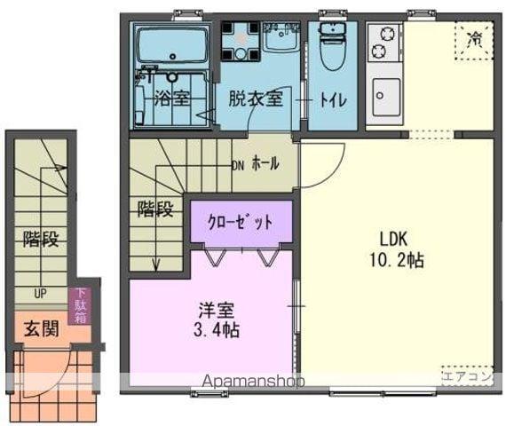 OBEN(1LDK/2階)の間取り写真