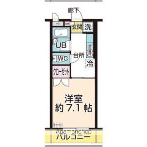 国見パーソナルメインビル(1K/2階)の間取り写真