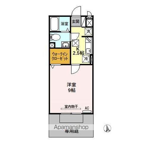 ボナール11(1K/1階)の間取り写真