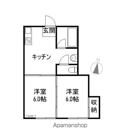 コーポ大幸(2K/2階)の間取り写真