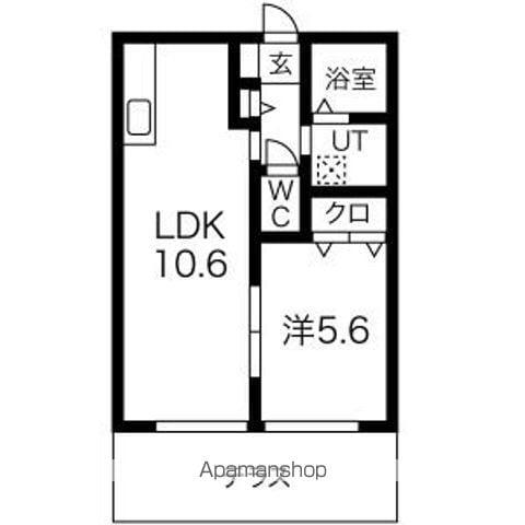 エクセーラ楠(1LDK/1階)の間取り写真