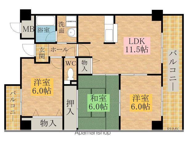 サンクレスト岸和田(3LDK/2階)の間取り写真