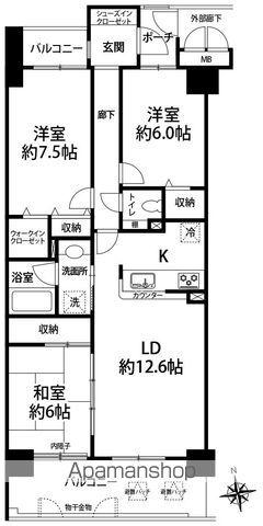 サーパス野々市第2(3LDK/3階)の間取り写真