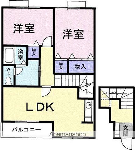 メゾニティ-B(2LDK/2階)の間取り写真