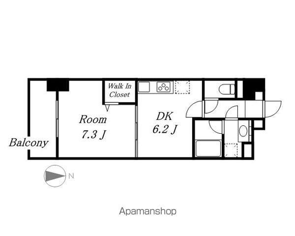 マイコスモス(1DK/8階)の間取り写真