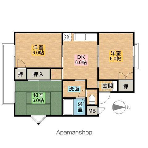 シャルムシブヤ(3DK/2階)の間取り写真