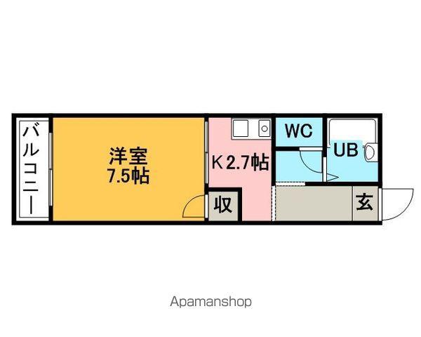 サンヒルズ荘島(1K/2階)の間取り写真