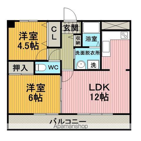 ルグラン服部(2LDK/5階)の間取り写真