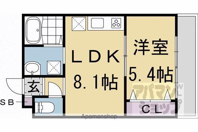 PRIVATERESIDENCE東山七条(1LDK/2階)の間取り写真