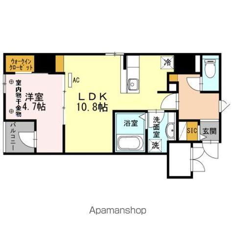 アガティス東静岡(1LDK/9階)の間取り写真