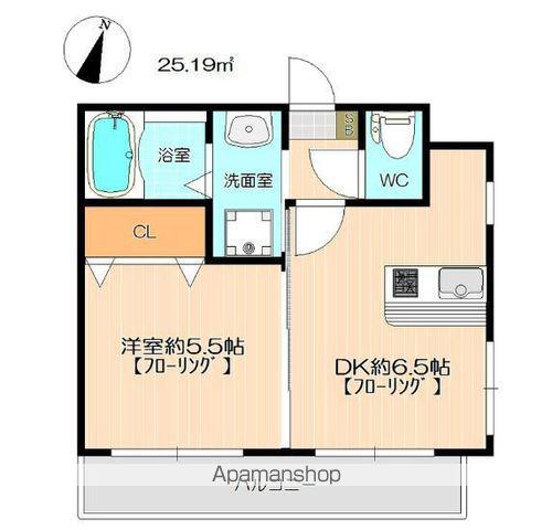 ローズモントフレア六本松駅前(1DK/8階)の間取り写真