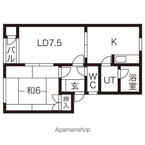 ユリハイツ(2DK/2階)の間取り写真