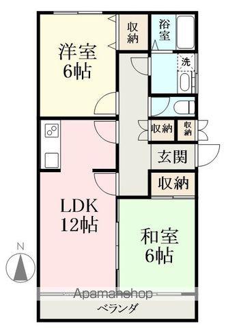 AKANEマンション(2LDK/2階)の間取り写真